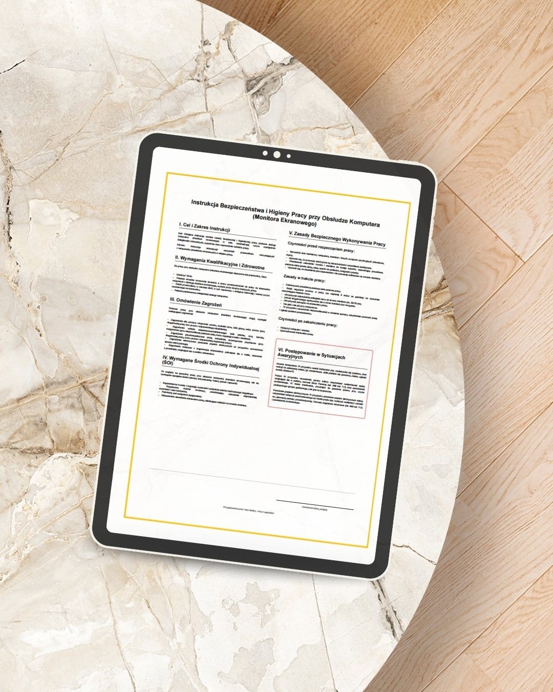 9. Instrukcja BHP przy Obsłudze Komputera (Monitora Ekranowego)