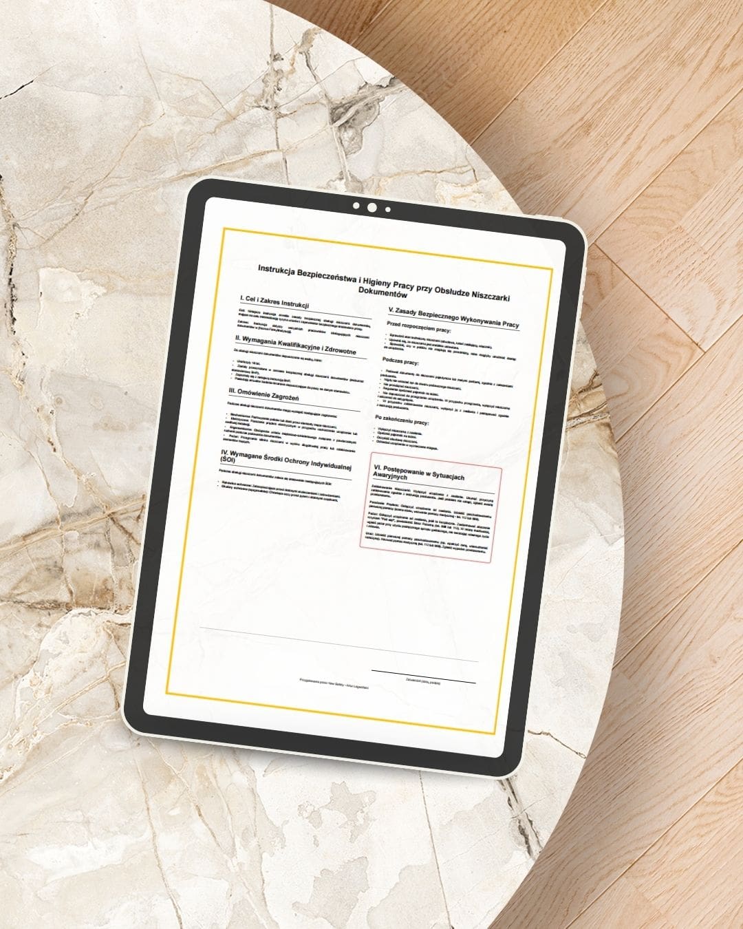 11. Instrukcja Bezpieczeństwa i Higieny Pracy przy Obsłudze Niszczarki Dokumentów