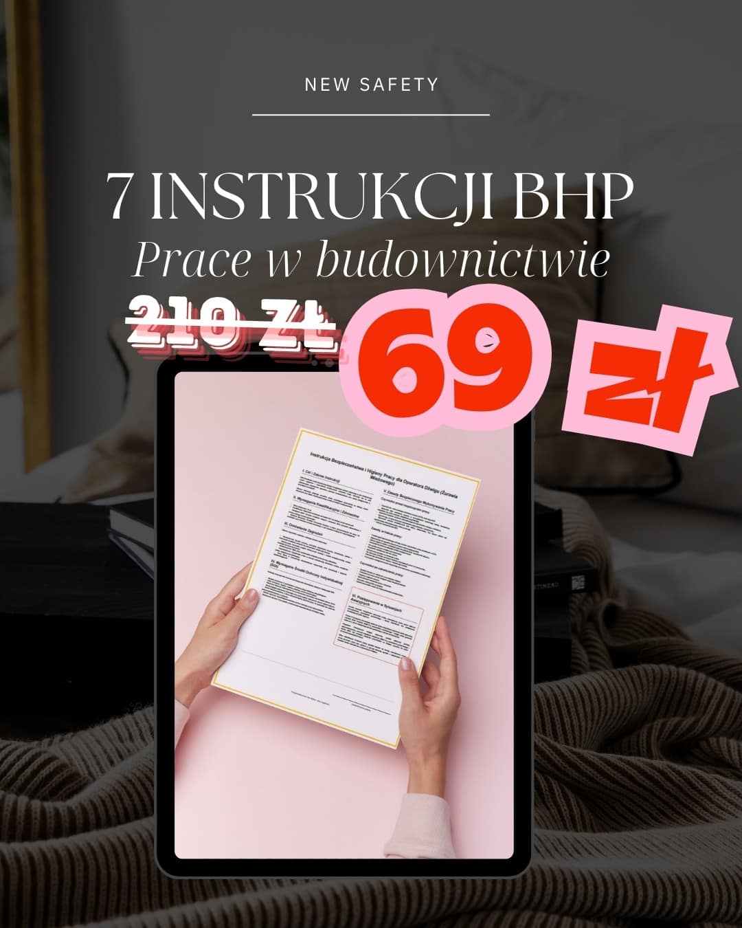 Zestaw instrukcji BHP (numery 2 - 8) - Prace w Budownictwie